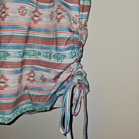 Self Esteem Aztec Print Runched sides, Dolman Sleeve Blouse, Jrs Sz Large - Picture 3 of 5